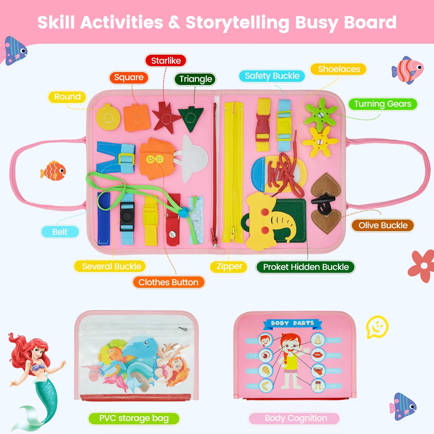 DiniToys™ Montessori Busy Board